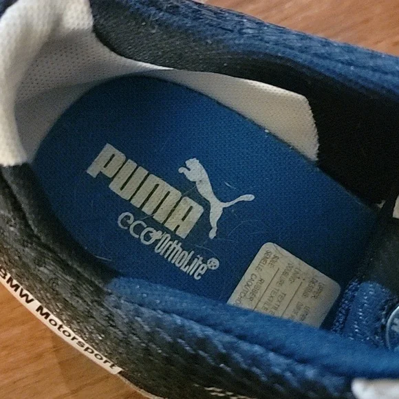 Men's White and Blue Puma Shoes - Picture 5 of 7